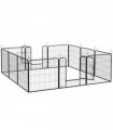 Steel Grey 80H x 80Wcm Heavy Duty Puppy Play Pen, 12 Panels Pet Exercise Pen