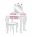 Kids Dressing Table ZONEKIZ White and Pink MDF and Acrylic 55L x 34W x 87Hcm