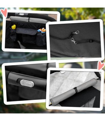 PawHut Foldable Dog Carriage w/ Universal Wheels, Shock Absorber - Black
