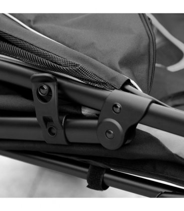 PawHut Foldable Dog Carriage w/ Universal Wheels, Shock Absorber - Black