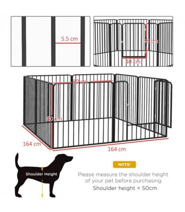 PawHut 80cm 8 Panels Heavy-Duty Dog Playpen for Small, Medium Dogs