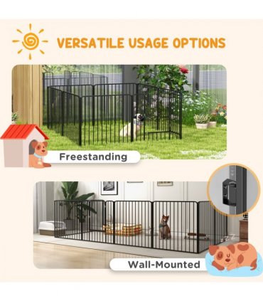 PawHut 80cm 8 Panels Heavy-Duty Dog Playpen for Small, Medium Dogs