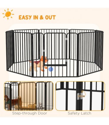 PawHut 80cm 8 Panels Heavy-Duty Dog Playpen for Small, Medium Dogs
