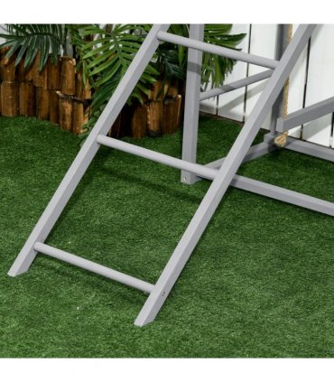 Chicken Activity Play Fir Wood Grey 100L x 110W x 70Hcm Swing Set for 3-4 Birds