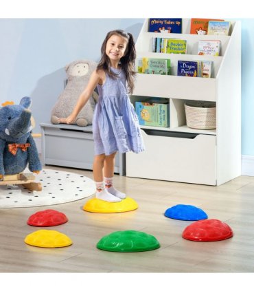 ZONEKIZ Balance River Stones w/ Non-Slip Mats for Ages 3-8 Years