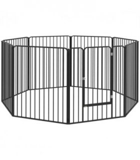 PawHut 100cm 8 Panels Heavy-Duty Dog Playpen for Small, Medium Dogs