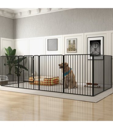 PawHut 100cm 8 Panels Heavy-Duty Dog Playpen for Small, Medium Dogs