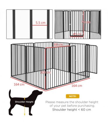PawHut 100cm 8 Panels Heavy-Duty Dog Playpen for Small, Medium Dogs