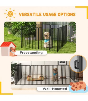 PawHut 100cm 8 Panels Heavy-Duty Dog Playpen for Small, Medium Dogs