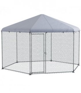 PawHut Walk in Chicken Run with Cover for 10-15 Chickens, Hens, Rabbits, Ducks