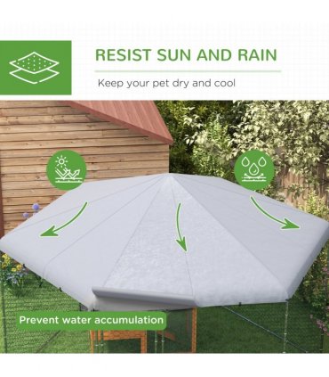 PawHut Walk in Chicken Run with Cover for 10-15 Chickens, Hens, Rabbits, Ducks
