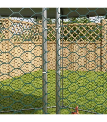 PawHut Walk in Chicken Run with Cover for 10-15 Chickens, Hens, Rabbits, Ducks
