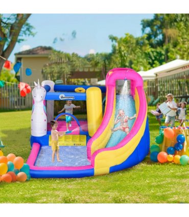 Outsunny 5 in 1 Bouncy Castle for Children with Blower, for Ages 3-8 Years