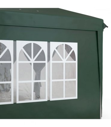 Gazebo Green Steel Oxford 270H x 585L x 295Wcm Pop Up with 6 Removable Walls