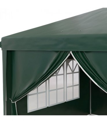Gazebo Green Steel Oxford 270H x 585L x 295Wcm Pop Up with 6 Removable Walls