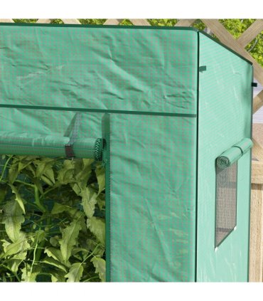 Outsunny Walk-in Garden Green House with Large Roll-up Door and 2 Mesh Windows