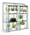 Outsunny Mini Green House with 3 Tier Shelves, 151H x 143W x 46Dcm, Clear