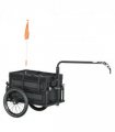 HOMCOM Bicycle Trailer with Foldable Storage Box and Pneumatic Tyres, Black