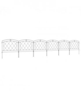 Garden Fence Metal Black 366L x 61Hcm Elegant and Durable Patio Decoration