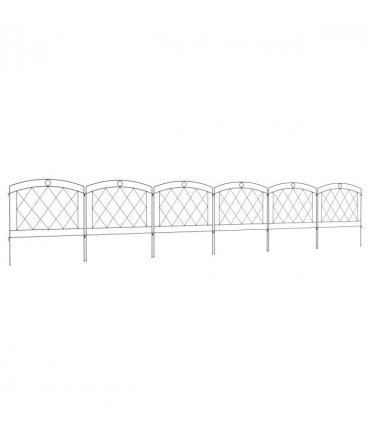 Garden Fence Metal Black 366L x 61Hcm Elegant and Durable Patio Decoration