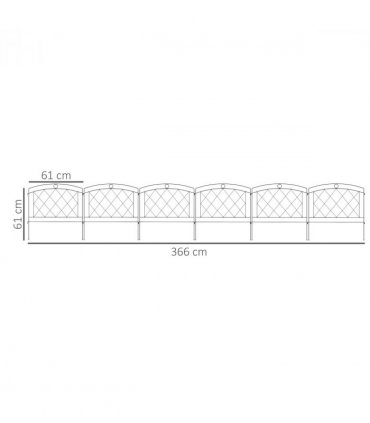 Garden Fence Metal Black 366L x 61Hcm Elegant and Durable Patio Decoration