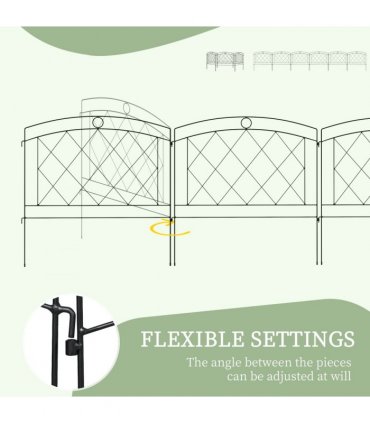 Garden Fence Metal Black 366L x 61Hcm Elegant and Durable Patio Decoration