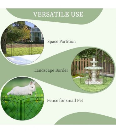 Garden Fence Metal Black 366L x 61Hcm Elegant and Durable Patio Decoration