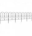 Metal Black Garden Fence 305L x 81H cm Heart-shaped Scrollworks Arrows