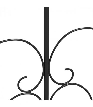 Metal Black Garden Fence 305L x 81H cm Heart-shaped Scrollworks Arrows