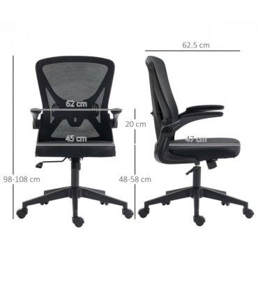 Mesh Office Chair Computer Chair with Lumbar Support, Swivel Wheels, Black