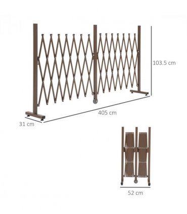Aluminium Alloy Dark Brown Fence 405cm x 31cm x 103.5cm Lightweight Sturdy