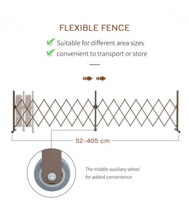 Aluminium Alloy Dark Brown Fence 405cm x 31cm x 103.5cm Lightweight Sturdy