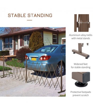 Aluminium Alloy Dark Brown Fence 405cm x 31cm x 103.5cm Lightweight Sturdy