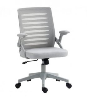 Mesh Office Chair Grey Sponge ABS Mesh(polyester) 58.5cm x 58cm x 100cm Vinsetto
