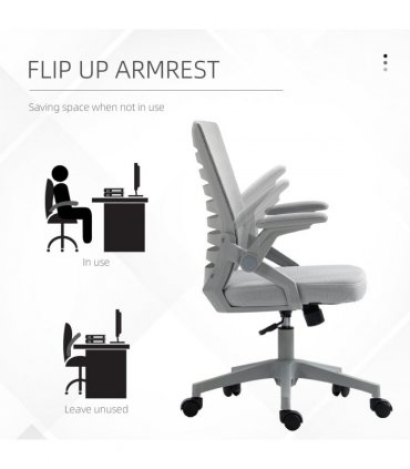 Mesh Office Chair Grey Sponge ABS Mesh(polyester) 58.5cm x 58cm x 100cm Vinsetto
