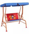 Kids Swing Chair, Steel and Polyester, Multi-Coloured with Adjustable Canopy