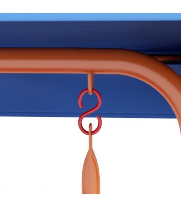 Kids Swing Chair, Steel and Polyester, Multi-Coloured with Adjustable Canopy