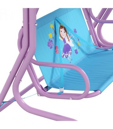 Kids Swing Chair Blue and Purple Steel and Polyester 110L x70W x110Hcm