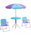 Outsunny Kids Bistro Table and Chair Set with Fairy Theme, Adjustable Parasol
