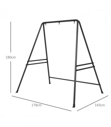 Steel Black 178cm x 143cm x 180cm Hammock Chair Stand Metal Frame Hammock Stand