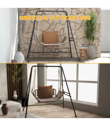 Steel Black 178cm x 143cm x 180cm Hammock Chair Stand Metal Frame Hammock Stand