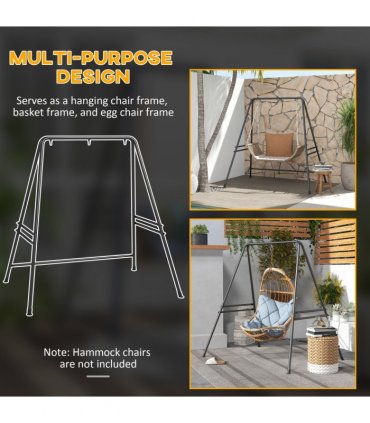 Steel Black 178cm x 143cm x 180cm Hammock Chair Stand Metal Frame Hammock Stand