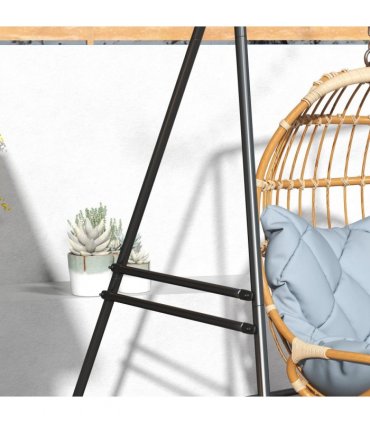 Steel Black 178cm x 143cm x 180cm Hammock Chair Stand Metal Frame Hammock Stand