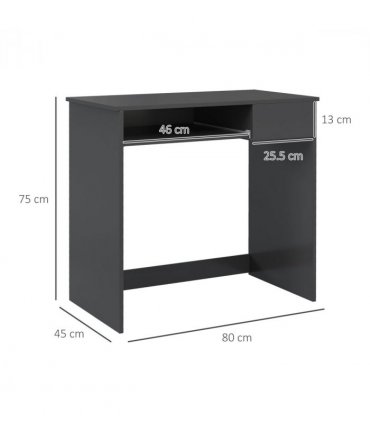 Particle board Grey 80cm x 45cm x 75cm Keyboard Tray Drawer Computer Desk