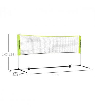 Badminton Net - Adjustable Sports Net for Tennis, Volleyball - Black and Yellow