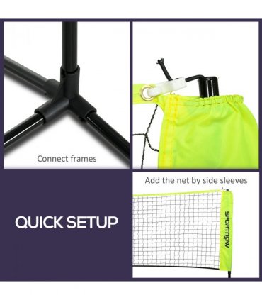 Badminton Net - Adjustable Sports Net for Tennis, Volleyball - Black and Yellow