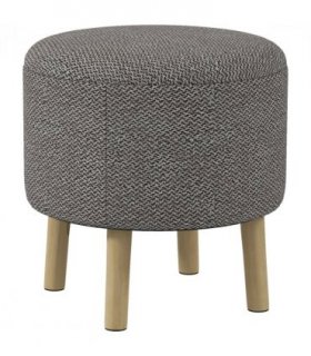 Storage Ottoman Light Grey Polyester Oak Wood 39W x 39D x 40Hcm Hidden Space