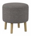 Storage Ottoman Light Grey Polyester Oak Wood 39W x 39D x 40Hcm Hidden Space