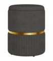 HOMCOM Round Pouffe, Storage Footstool with Cushioned Top, Hidden Space