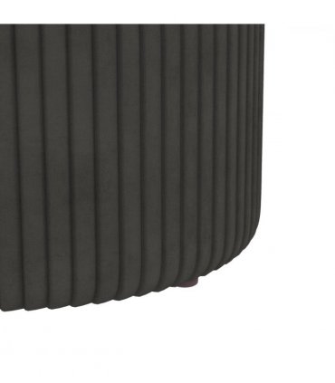 HOMCOM Round Pouffe, Storage Footstool with Cushioned Top, Hidden Space